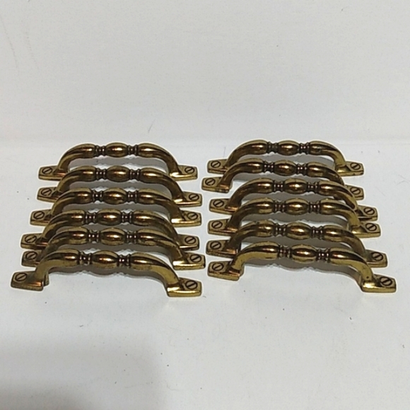 Keeler Brass Company Vintage brass handles set of 12 - Picture 10 of 11